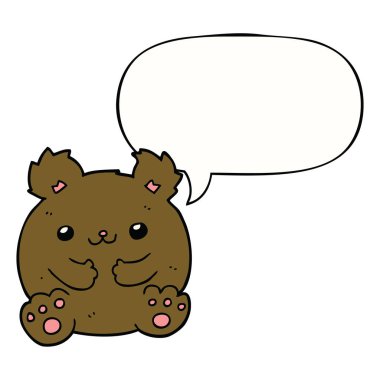 karikatür ayı ve konuşma balonu