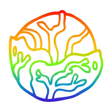 gökkuşağı gradyan çizgi çizim karikatür lahana