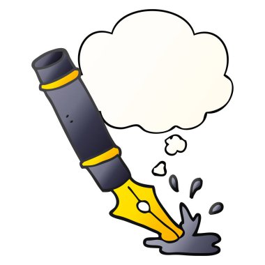 karikatür dolma kalem ve pürüzsüz degrade tarzında düşünce balonu