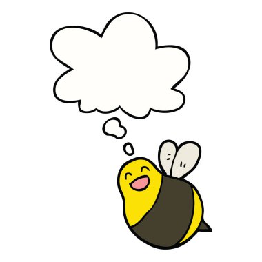 karikatür arı ve düşünce balonu