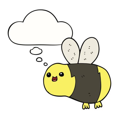 karikatür arı ve düşünce balonu