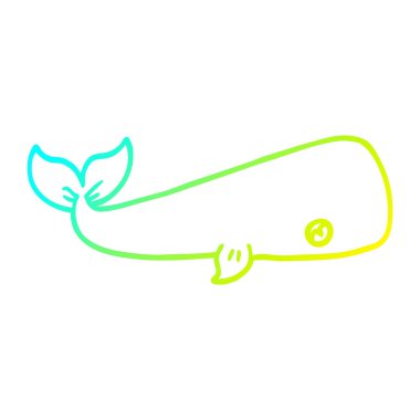 soğuk degrade çizgi çizim karikatür deniz balinası