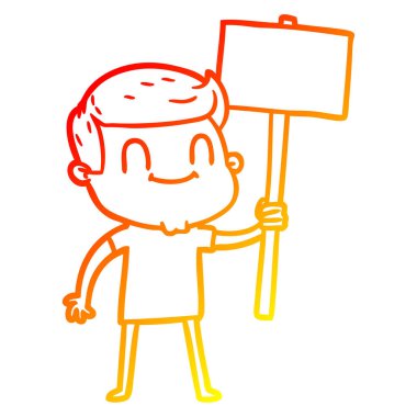 sıcak degrade çizgi çizim karikatür dostu adam