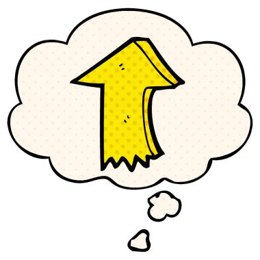 çizgi film işaret ok ve çizgi roman tarzında düşünce balonu