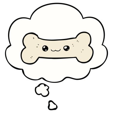 karikatür kemik ve düşünce balonu