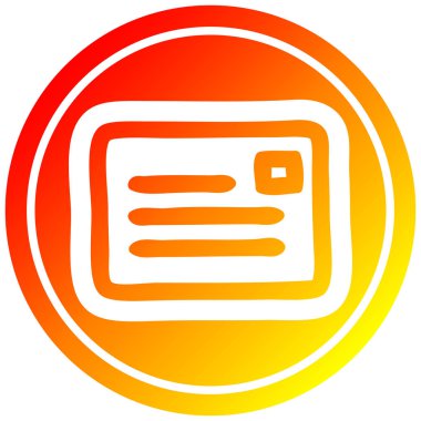 sıcak degrade spektrumda zarf harf dairesel