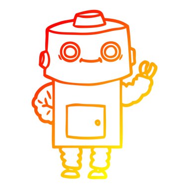 sıcak degrade çizgi çizim karikatür robot