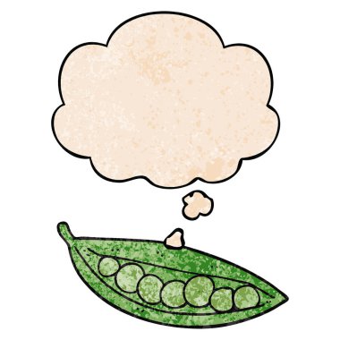 pod karikatür bezelye ve grunge doku desen düşünce balonu