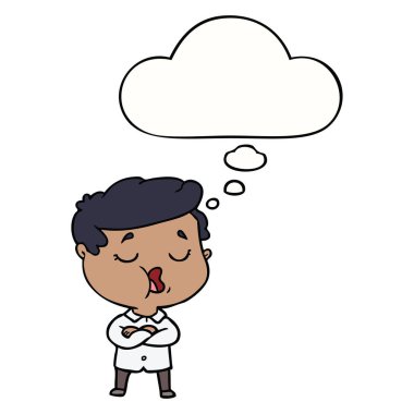 karikatür adam konuşma ve düşünce balonu