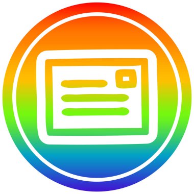 gökkuşağı spektrumunda zarf harf dairesel