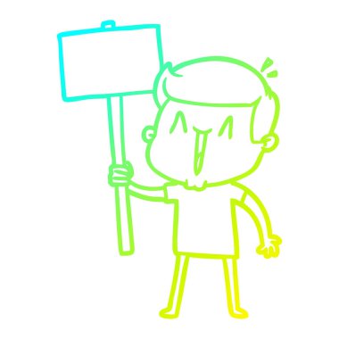 soğuk degrade çizgi çizim karikatür heyecanlı adam