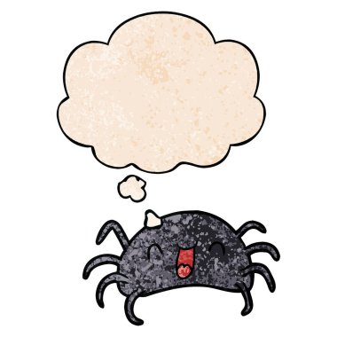 karikatür örümcek ve grunge doku desen stil düşünce balonu