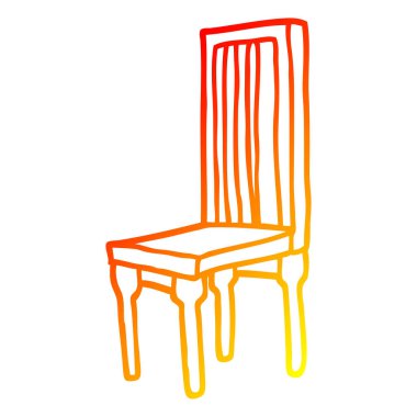 sıcak degrade çizgi çizim karikatür ahşap sandalye