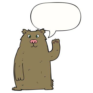 karikatür ayı ve konuşma balonu