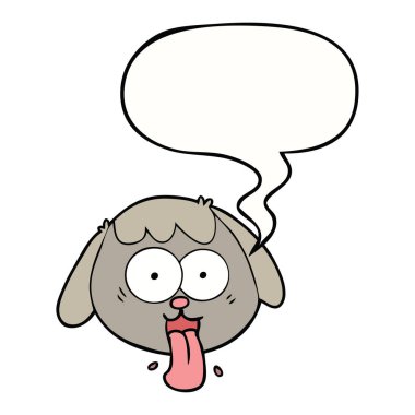 karikatür köpek yüz panting ve konuşma balonu