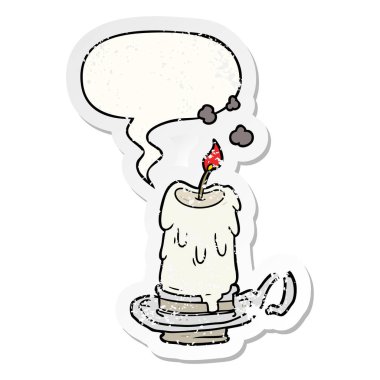 mumluk ve konuşma kabarcık dist karikatür eski ürkütücü mum