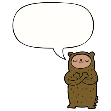 karikatür ayı ve konuşma balonu