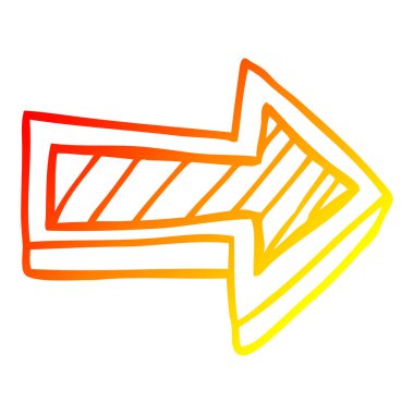 sıcak degrade çizgi çizim karikatür yönlendirme oku