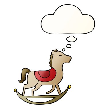 çizgi film sallanan at ve pürüzsüz degrade stil düşünce balonu