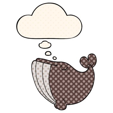 çizgi film balina ve çizgi roman tarzında düşünce balonu