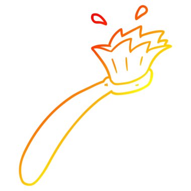 sıcak degrade çizgi çizim karikatür diş fırçası