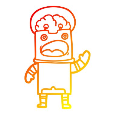 sıcak degrade çizgi çizim karikatür robot