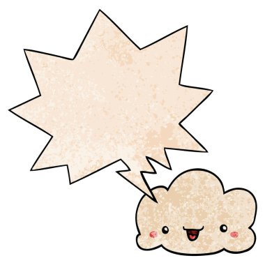 retro doku tarzında karikatür bulut ve konuşma balonu