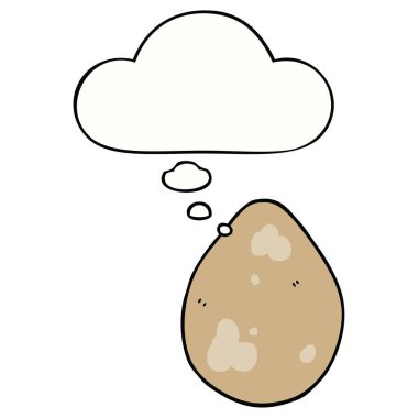 karikatür yumurta ve düşünce balonu