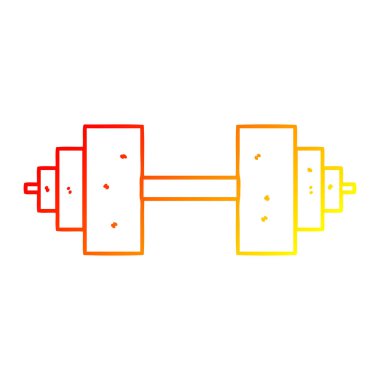 sıcak degrade çizgi çizim karikatür dumbbell