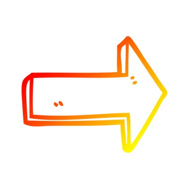 sıcak degrade çizgi çizim karikatür yönlendirme oku