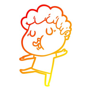 sıcak degrade çizgi çizim karikatür adam şarkı