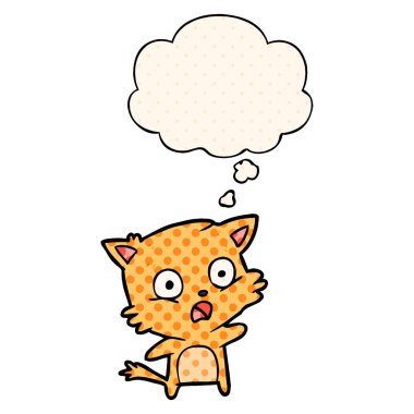 çizgi film kedi ve çizgi roman tarzında düşünce balonu
