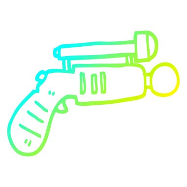 soğuk degrade çizgi çizim karikatür ışın tabancası