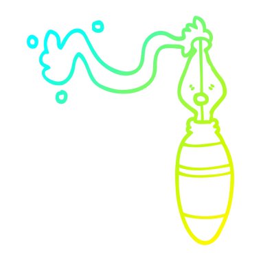 soğuk degrade çizgi çizim karikatür dolma kalem