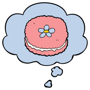 karikatür bisküvi ve düşünce kabarcık