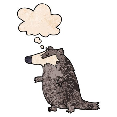 karikatür porsuk ve grunge doku desen stil düşünce balonu