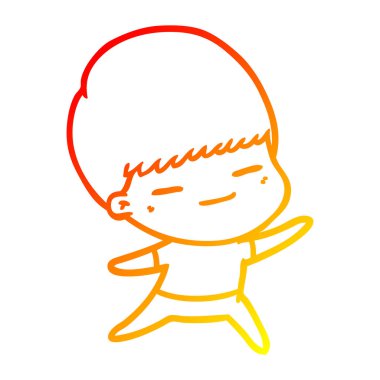 sıcak degrade çizgi çizim karikatür kendini beğenmiş çocuk