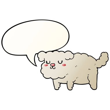 düzgün degrade tarzında karikatür köpek ve konuşma balonu