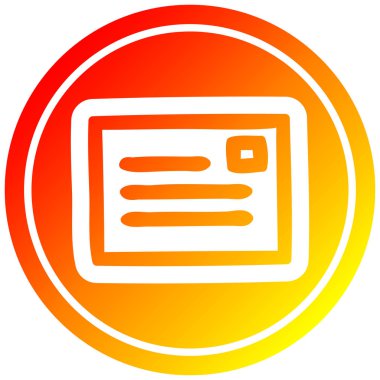 sıcak degrade spektrumda zarf harf dairesel