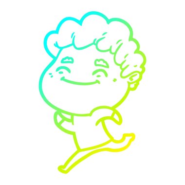 soğuk degrade çizgi çizim karikatür dostu adam