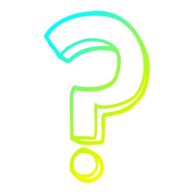 soğuk degrade çizgi çizim karikatür soru işareti