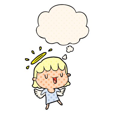 çizgi film melek ve çizgi roman tarzında düşünce balonu