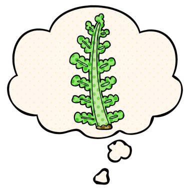 çizgi film bitki ve çizgi roman tarzında düşünce balonu