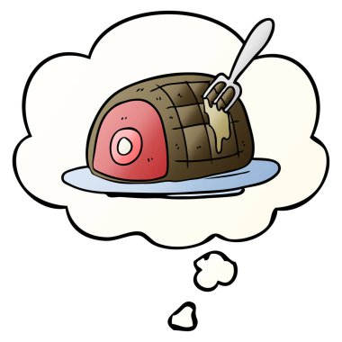 çizgi film pişmiş sığır eti ve pürüzsüz degrade tarzında kabarcık düşünce