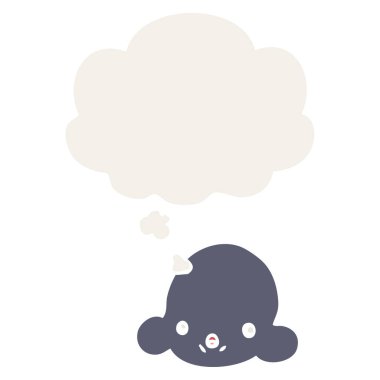 retro tarzında karikatür bulut ve düşünce balonu