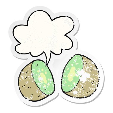 karikatür kivi ve konuşma balonu sıkıntılı etiket