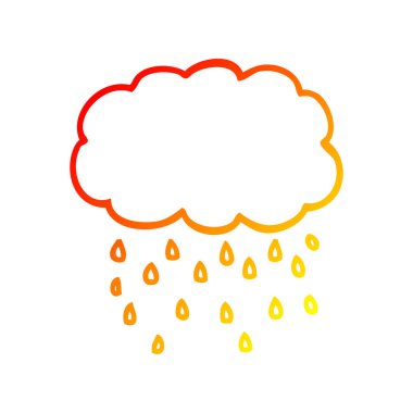 sıcak degrade çizgi çizim karikatür bulut yağmur