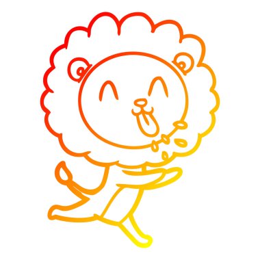 sıcak degrade çizgi çizim mutlu karikatür aslan