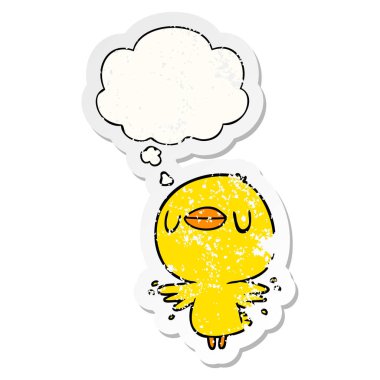 karikatür civciv kanat çırpma ve sıkıntılı olarak kabarcık düşünce 