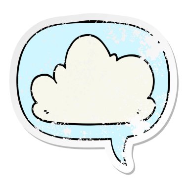 karikatür bulut ve konuşma balonu sıkıntılı etiket